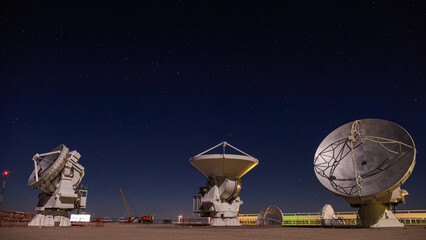 Radio telescopes at ALMA Base Camp, Chile