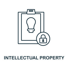 Intellectual Property outline icon. Monochrome simple Intellectual Property line icon for templates, web design and infographics