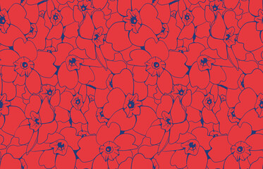 Floral pattern seamless vector background. Foliage and flower wallpaper design of nature.