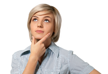 young woman thinking