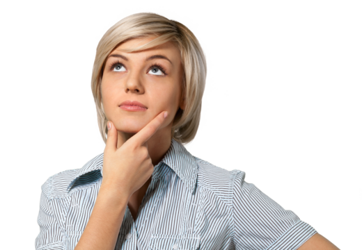 young woman thinking