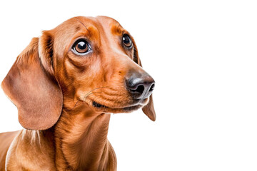 Dachshund isolated on transparent background. Portrait of a cute dog. PNG. digital ai art