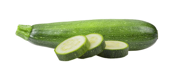 Fresh zucchini isolated on transparent png