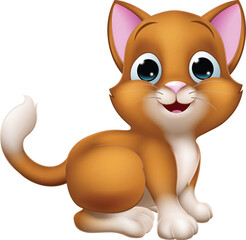 A cat cartoon pet kitten cute animal character