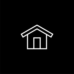 Home icon . Simple Home  isolated on black background.