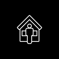 House owner line icon on  isolated on black background.