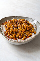Spiced Chickpeas with Roasted Eggplant.