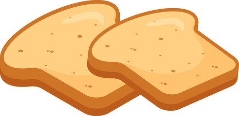 Breakfast set, fruit juice and others vector illustration isolated on white, breakfast, loaf of bread, loaf of bread, sliced ​​toast.