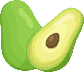 Fresh vegetables collection in style. Big greens harvest set. Different vegetarian foods. Agriculture design.Collection of veggies. Best for menu and package designs. Avocado.