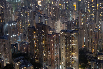 Dichte Bebauung und Gebäude in Hong Kong 