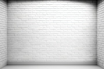 Fototapeta premium White brick wall illustration. Generative AI