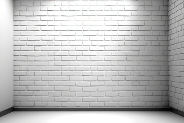 Fototapeta premium White brick wall illustration. Generative AI