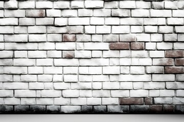 White brick wall illustration. Generative AI