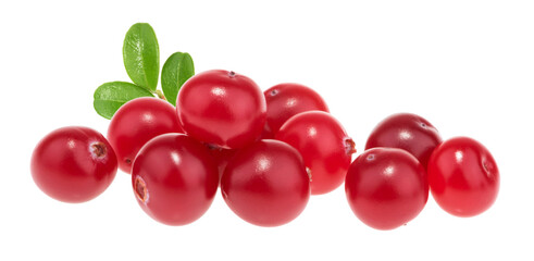 Cranberries isolated on white background