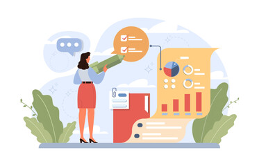 Planning concept. Setting a goal and following schedule. Idea of tasking