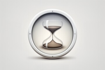 Hourglass icon, logo, white background. Generative AI