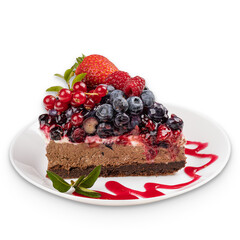 Slice of creamy fruit cake