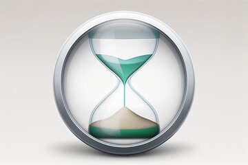 Hourglass icon, logo, white background. Generative AI