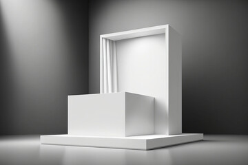 minimal white podium display for presentation product platform background