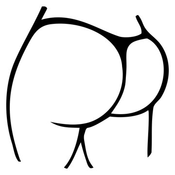 Silueta aislada de culo de mujer con tanga
