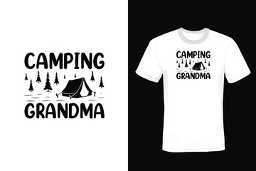 Camping Grandma, Camping T shirt design, vintage, typography