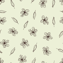 Flower Doodles Seamless Vector Repeat Pattern