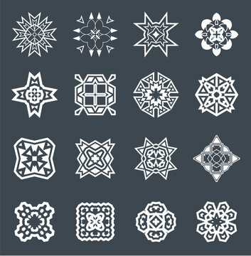 Set of Sacred geometry elements. Alchemy, religion, philosophy, hipster elements. Geometric shapes.