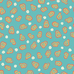 Colorful Geometric Spiral Seamless Vector Repeat Pattern
