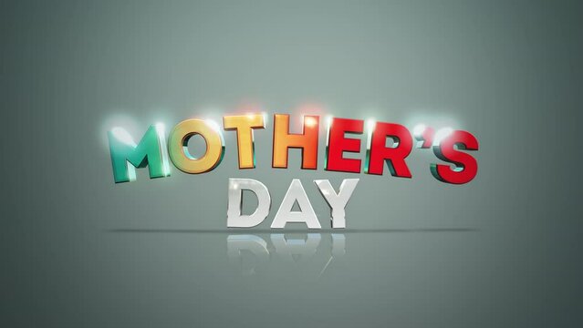 Modern colorful Mother Day text on fashion blue gradient, motion abstract holidays, promo and advertising style background
