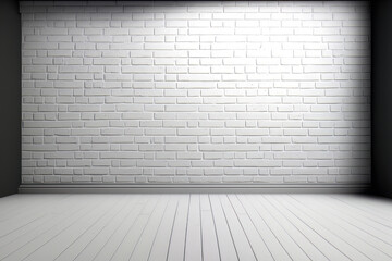 Fototapeta premium White empty space with parquet floors. A layout template. Illustration AI Generative
