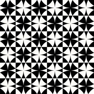 Black and white abstract geometric quilt pattern