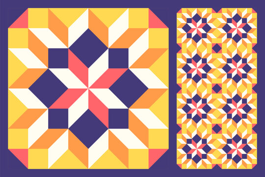 Abstract geometric pattern inspired by duvet quilting