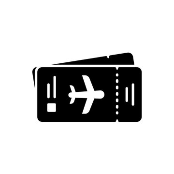 Airplane ticket icon for travel by aviation transport