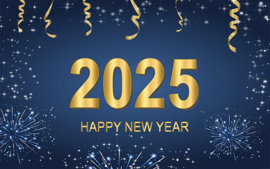 Fototapeta premium Happy new year 2025 Holiday greeting card design