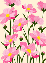 Pink daisy background.Eps 10 vector.