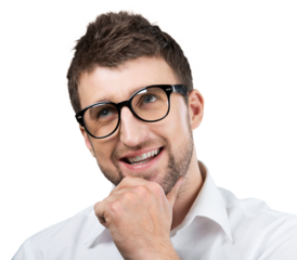 Portrait of young handsome businessman isolated on white background