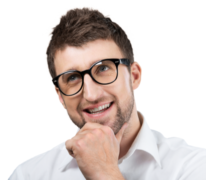 Portrait of young handsome businessman isolated on white background