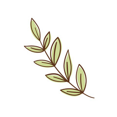 Cute floral botanical abstract leaf. Boho doodle vector illustrations.