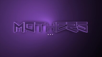 Monochrome Mother Day on dark purple gradient, motion abstract holidays, family and promo style background