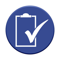 Button blau rund: Icon Checkliste