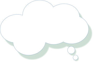 Dialog message bubble with shadow effect, cloud shape