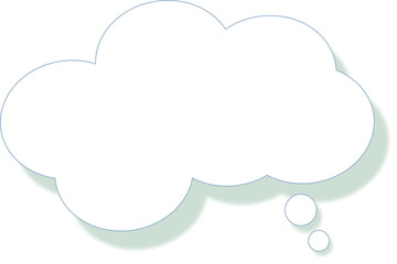 Dialog message bubble with shadow effect, cloud shape