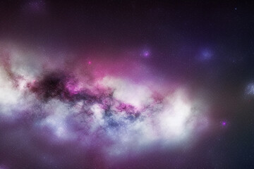 Naklejka na ściany i meble Galaxy and Stars With Clouds and Nebula Wallpaper Background