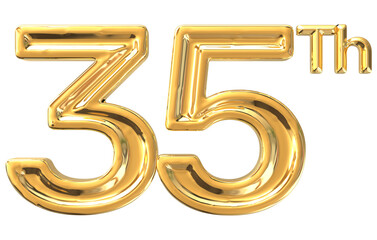 Happy Anniversary 35th 3d Gold