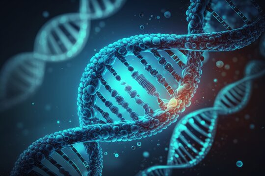 Unveiling the Mysteries of Human DNA Evolution in the Far Future: A Microscopic Journey into the Blue Helix, Generative AI.