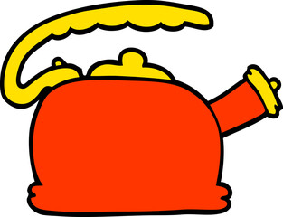 cartoon doodle whistling kettle