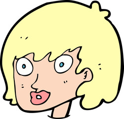 cartoon happy female face