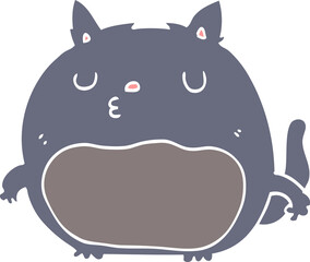 flat color style cartoon cat