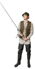 Fisherman Holding a Fishing Rod