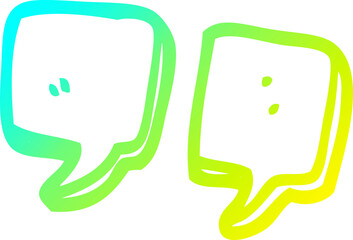 cold gradient line drawing cartoon quotation marks